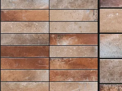 Yurtbay Seramik Brick Stone Cotto Mix Set 9 3D model