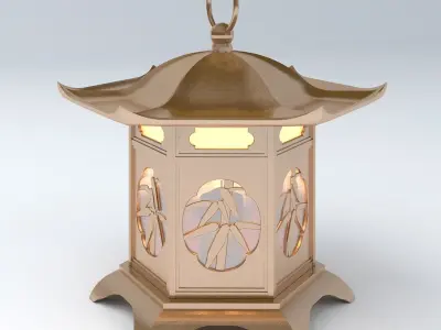 BAMBOO METALLIC LAMP 3D model