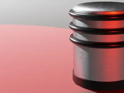 Brushed Metal Door Blocker - Rubber Rings And Bottom Free 3D model