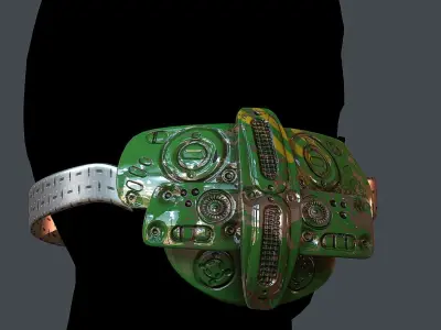 Gas mask helmet 3d model scifi Low-poly Low-poly 3D model