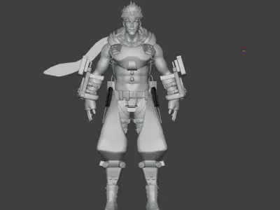 robot man Low-poly 3D model