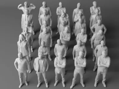 30 low poly people volume 1 Low-poly 3D model