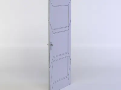 Door with three panels Low-poly 3D model