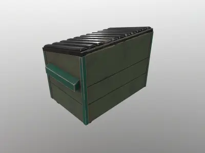  Sci-Fi Garbage Dumpster  Low-poly 3D model