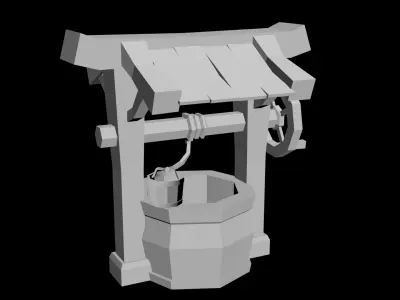 Water Well Low Poly Low-poly 3D model