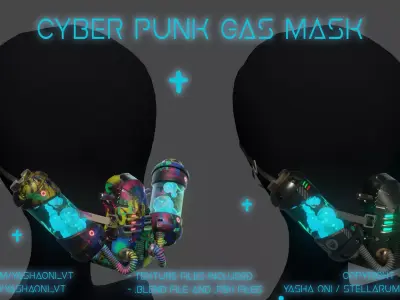 Techy gasmask Low-poly 3D model