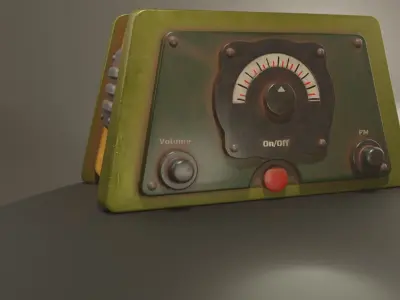 Rusty Radio Low-poly 3D model