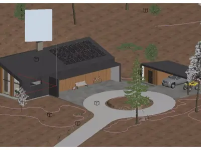 modern villa 3D model 40