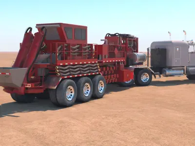  Frac Pack - Pumper Blender Sandhog and Missile Trailer 