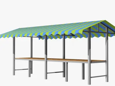 Market Stall Low-poly 3D model