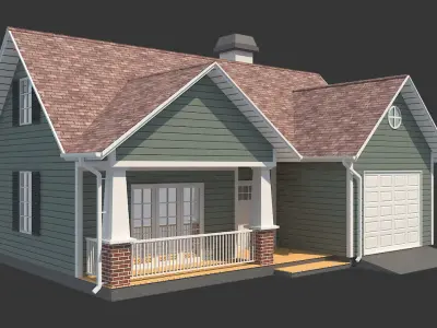 Family House 5 Low-poly 3D model
