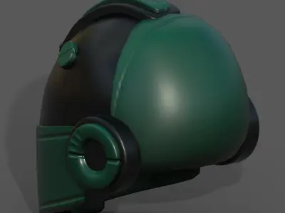 Helmet scifi military combat 3d model  Low-poly 3D model 2