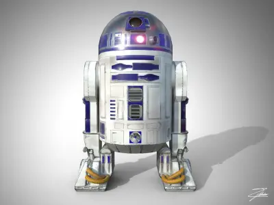R2D2 VR ready Low-poly 3D model