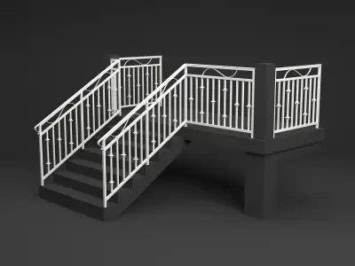  metal railings Low-poly 3D model