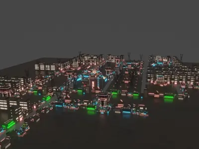 Low Poly City Pack Low-poly 3D model