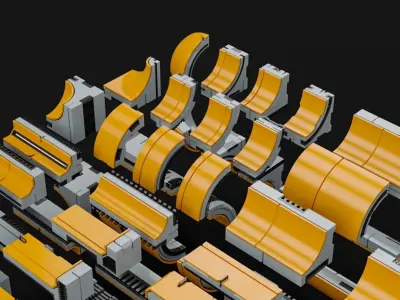 Sci-Fi Blocks Kit-Bash Set 3D model