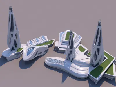 0088 - Organic Building - Skyscraper 3D model