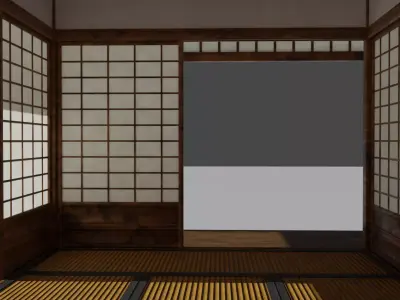 Traditional Japanese House Low-poly 3D model
