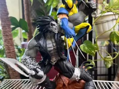 x2 Download Wolverine Vs lobo STL 3d printing collectibles 3D print model