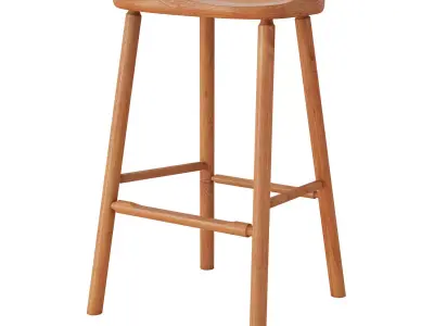 Another Country Hardy Bar Stool without back oak Low-poly 3D model