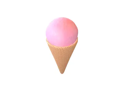 Ice Cream Cone v2 005 Low-poly 3D model