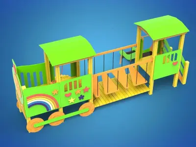 Playground for kids 3D model 9