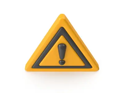 Warning Sign Low-poly 3D model