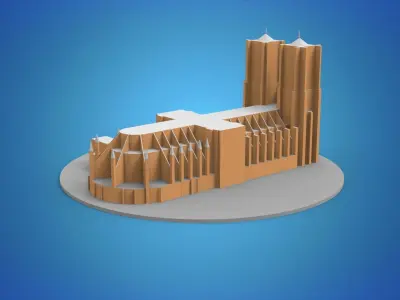 Notre Dame Cathedral Paris France 3D model