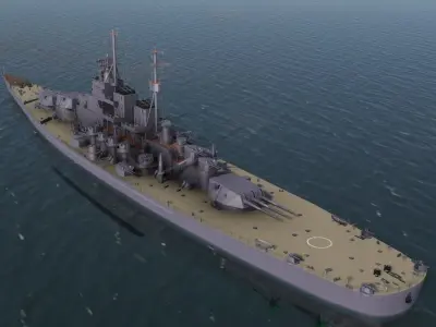 SOVIET BATTLESHIP SLAVA 3D MODEL 3D model