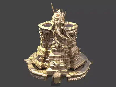 Angel Fountain low poly 3D model purchase