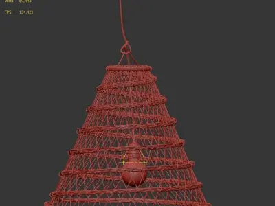 Bamboo rattan lamp Couleur Locale 3D model