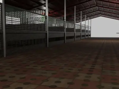 Horse Stable Low-poly 3D model