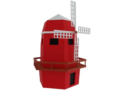 Cartoon Wind Mill  Low-poly 3D model
