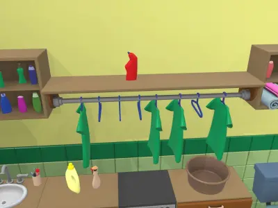 Isometric cartoon bathroom 05 3D model