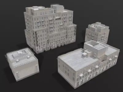 City Buildings Low-poly 3D model