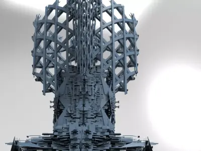 Space facility Dark weaved array  3D model