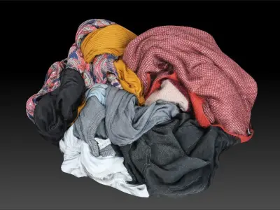 Pile of Cloths 5 Low-poly 3D model