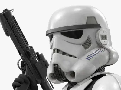  Star Wars Imperial Stormtrooper Raised Blaster Combat Pose Dirty 