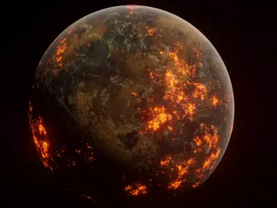 Planet Space Ready to game Low-poly 3D model get