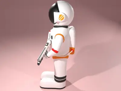 Astronaut Character spacesuit Low-poly 3D model