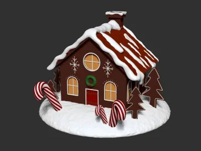 Gingerbread house 3D print model