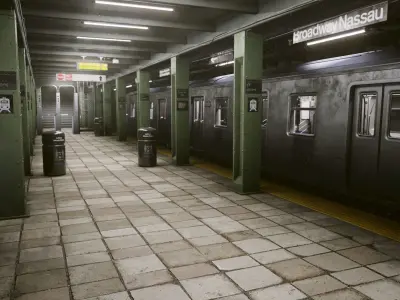 Subway Station - Real Time - Scene Low-poly 3D model
