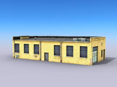 Big Yellow Warehouse Low-poly 3D model