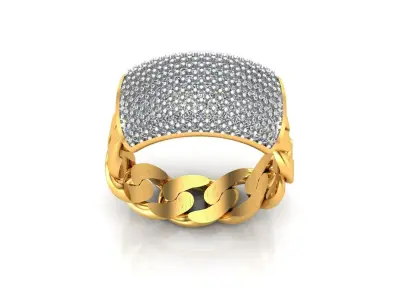 0126 - Cuban Chain Gents Ring 3D print model