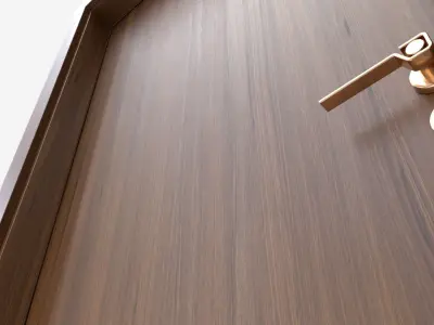 Modern Wooden Interior Door with Furniture 016 3D model