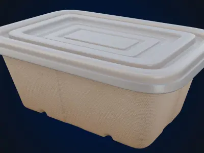 Box Food Cardboard Container - Disposable 3D model