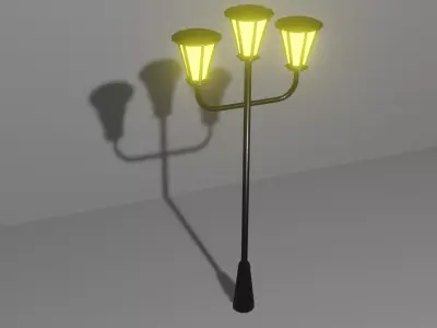 Low Poly Street Lamp Pack Low-poly 3D model