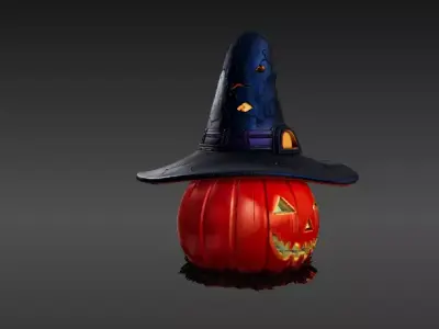 Pumpkin Witch Hat Lantern 3D Print Model Two Model Low And High  3D print model
