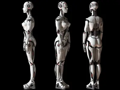 Robotic girl 3D model 3D model