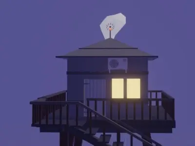 Firewatch Tower LowPoly Low-poly 3D model